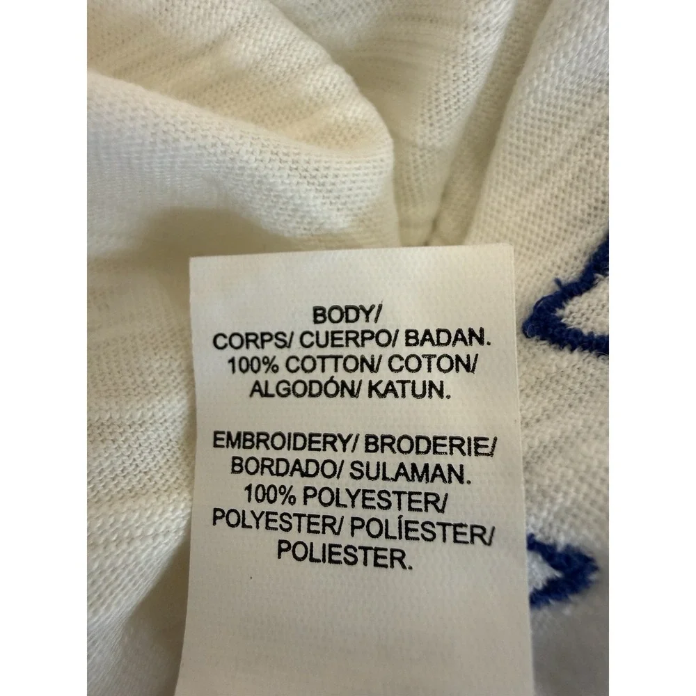 Lucky Brand Embroidered Tank Top XL White Blue Boho Coastal Summer - Picture 9 of 9